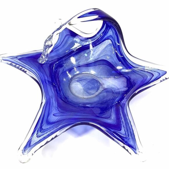 Murano Art Glass Starfish Candy Dish Artsy Collectible Whimsical  Ocean Lover - Picture 1 of 8